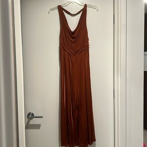 Anthropologie rust maxi jumpsuit